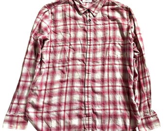 Mr Porter Plaid Flannel Men XL Red Brushed 100% Cotton Relaxed Made in Portugal