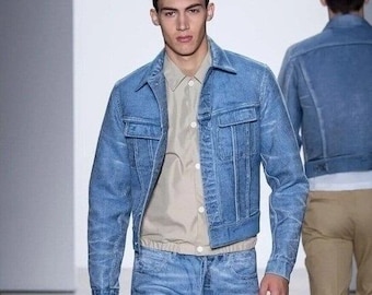 2016 Calvin Klein Collection Made in Italy Jacquard Denim Jacket Men S Zucchelli