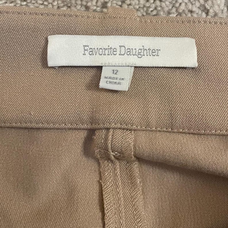 Favorite Daughter The Favorite Pant Sz 12 Pleated Wide Relax Fit High Rise Beige image 3