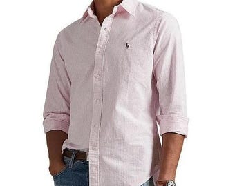 Vtg Polo Ralph Lauren Oxford Button Down Shirt Men M Classic Fit Cotton Pink Red