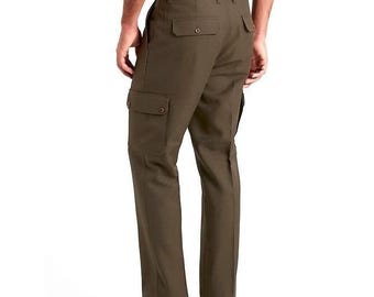 Banana Republic Wool Heritage Tapered Cargo Pant Men 34x26 Military Green 90s