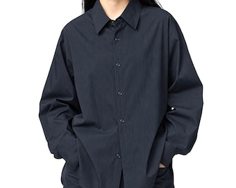 Lemaire Uniqlo U Drape Relaxed Fit Button Shirt Women Large Black Rayon Viscose