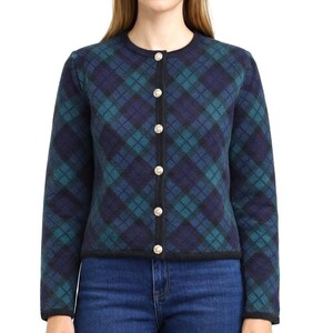 直販割引 RRL ネイビーとレッドのチェックカーディガン 【公式通販】