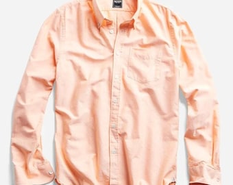 Todd Snyder Oxford Button Down Shirt Men M 100% Cotton Melon Orange Portugal
