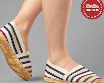 Diegos Authentic Canvas Espadrilles French Stripes Women US 8 EU38 Made in Spain