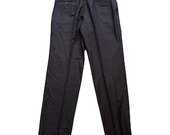 Canali 100% Wool Dress Pants Men 38x32 Dark Gray Straight Leg Made in Italy