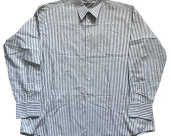 Vintage 80s Giorgio Armani Le Collezioni Light Gray Linen Shirt W