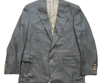 Ermenegildo Zegna 100% Cashmere Houndstooth Sportcoat Men US 40 IT 50 Gray Italy