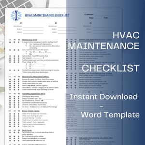 HVAC Inspection, HVAC Preventative, HVAC Maintenance, Air con inspection, air con forms, hvac forms, ac forms, inspection forms, electrician