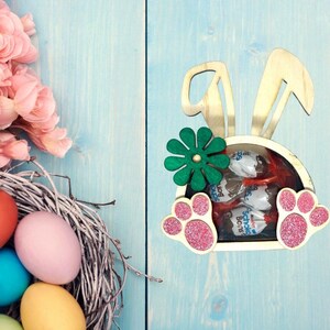 Coniglietto Porta Cioccolatini in Legno – Personalizzabile, Idea Regalo Pasqua