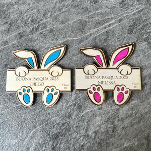 Segnaposto di Pasqua in Legno Personalizzato – Regalo per Bambini e Idee per la Classe adget Personalizzato Idea Regalo Unica
