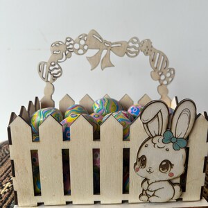 Cestino di Pasqua in Legno Personalizzato – Idea Regalo per Bambini e Decorazione Pasquale regalo Pasqua inciso regalo pasqua