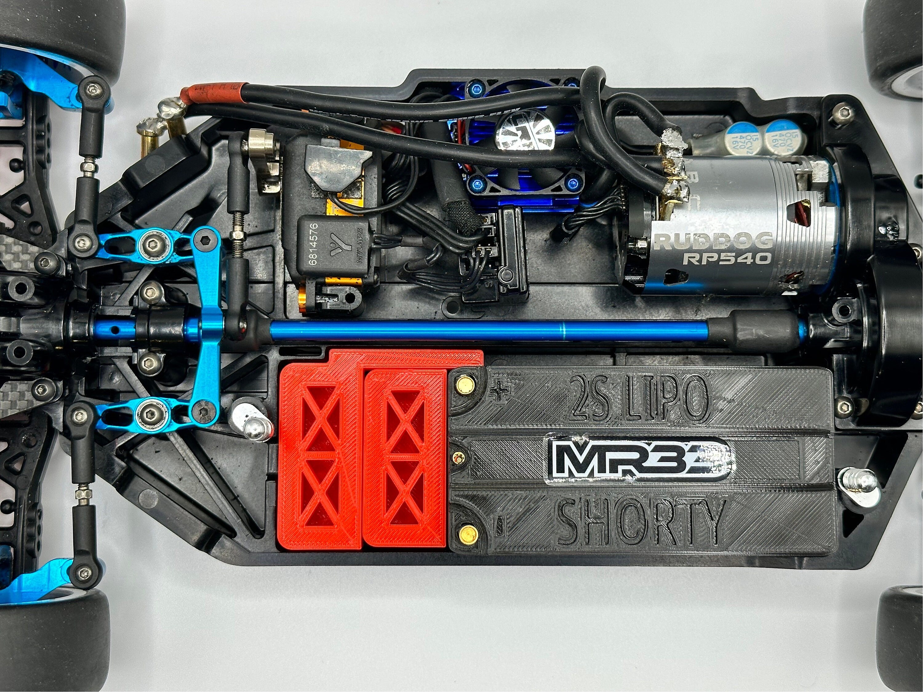 TAMIYA　TT02シャーシ lipoバッテリー Tamiya TT-02 TT02 TT02S Shorty Lipo Mount Attachment Mount / Hop