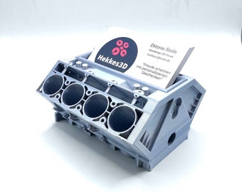 Original V8 Engine Block Business Card Holder, Car Salesman Gift, Automotive Gift, Mechanic Gift, Car Gift, Gift Husband