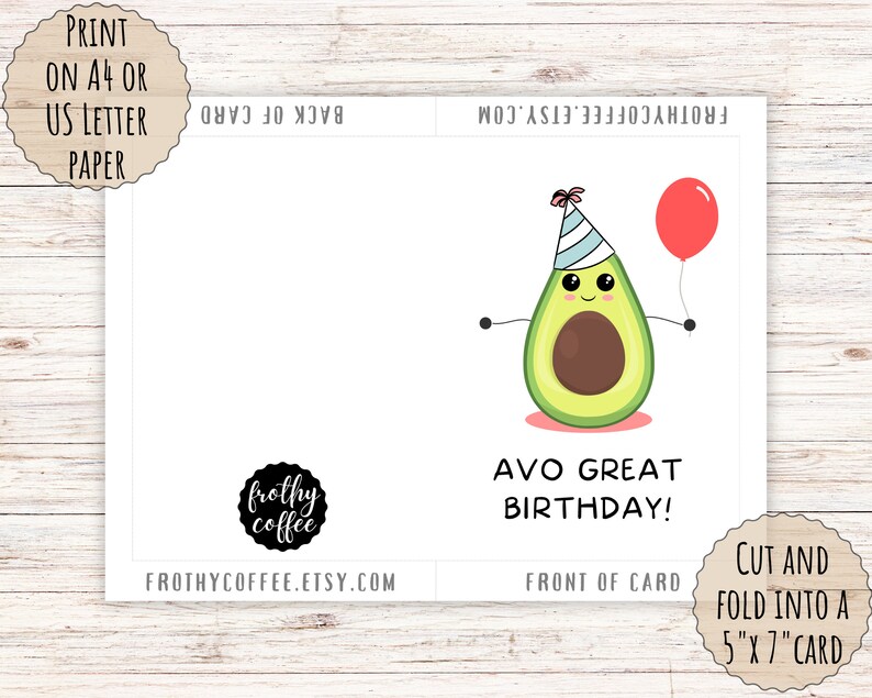 Printable Birthday Card, 5x7 Greeting Card | FREE A7 Envelope Template ...