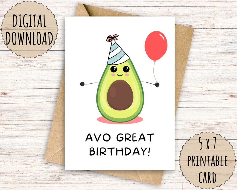 Printable Birthday Card, 5x7 Greeting Card | FREE A7 Envelope Template ...
