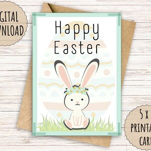 Printable Easter Card, 5x7 Greeting Card | FREE A7 Envelope Template