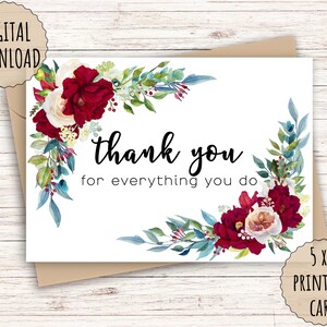 Biglietto di ringraziamento stampabile, biglietto di auguri 5x7 / modello busta A7 GRATUITO