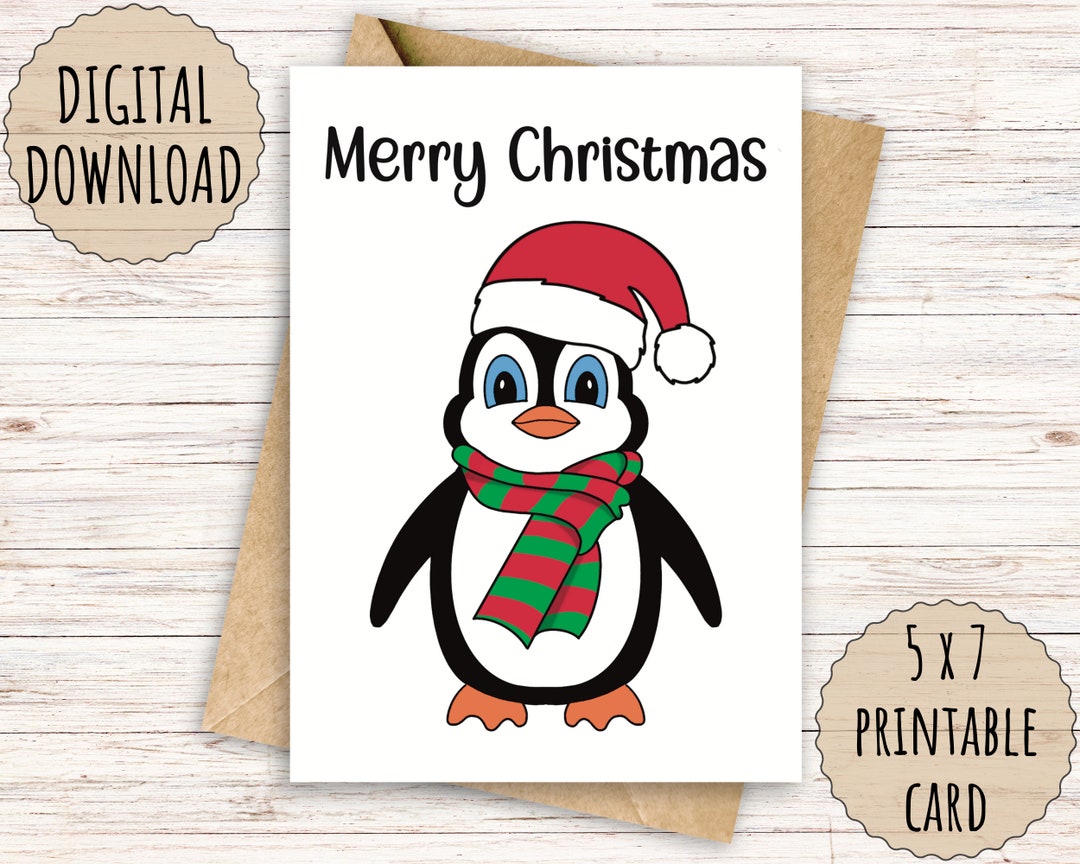 Printable Christmas Card, 5x7 Greeting Card | FREE A7 Envelope Template ...
