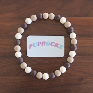Perlen Hundehalsband, braunes Silikon Hundehalsband, braunes Hundehalsband, Ombre Hundehalsband, Silikon Hundehalsband, beige Hundehalsband, Hundehalsband nach Maß