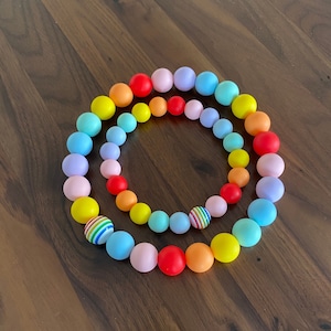 Beaded dog collar, rainbow dog collar, silicone dog collar, pastel dog collar, silicone dog necklace, pride month dog collar, rainbow collar