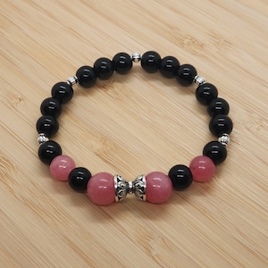 Argentinian Rhodochrosite with Black Onyx