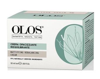 OLOS Crema Viso Opacizzante Riequilibrante 50ml – per le pelli miste e oleose, agisce opacizzando la zona a T