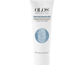 Olos Hydraterende Body Scrub in vernieuwende crème 200 ml. - Om de opperhuid te verfijnen en te verzachten, waardoor onzuiverheden en dode cellen worden geëlimineerd.