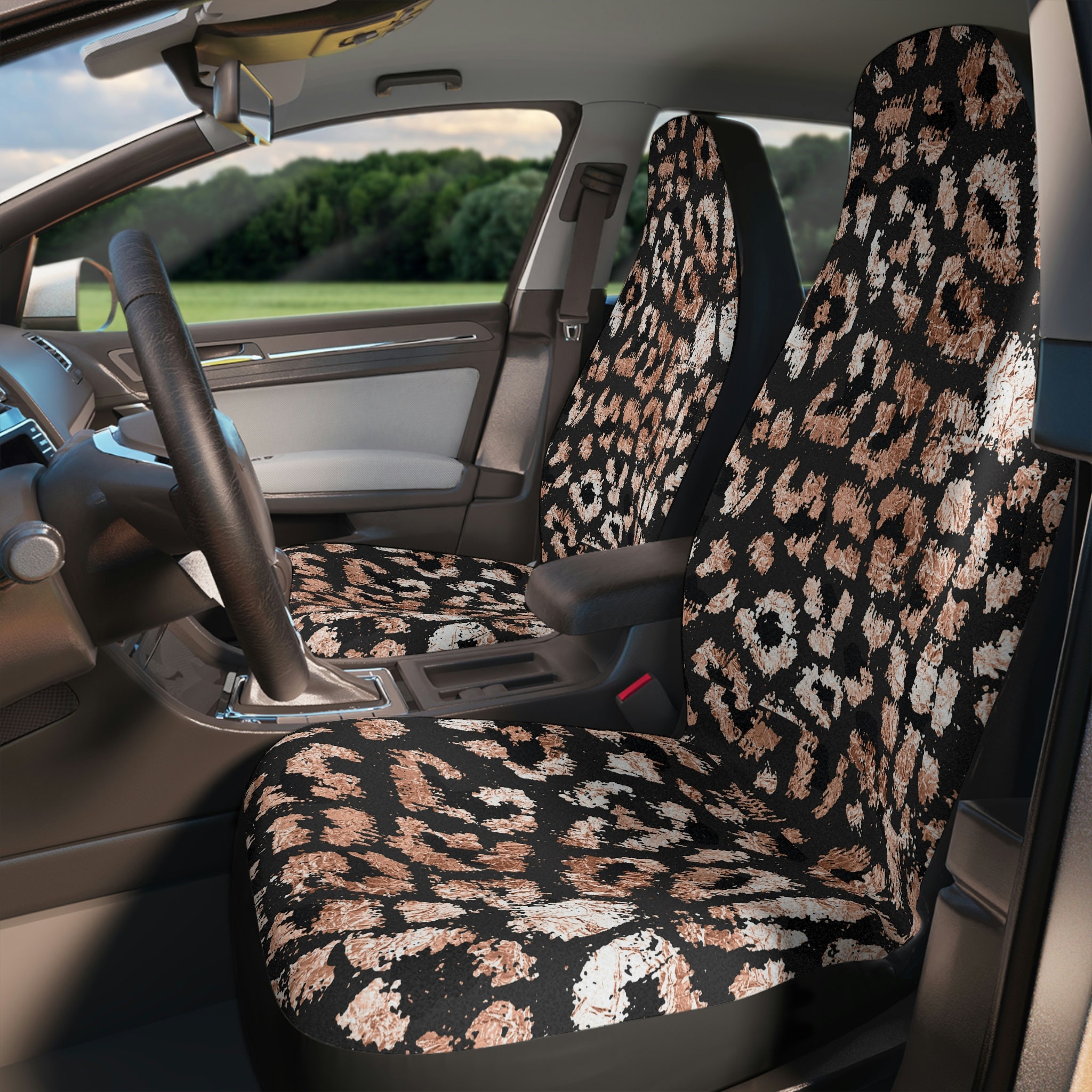 Leopard Print car Seat Covers Pair 2 Front Seat Covers car Seat Protector Etsy