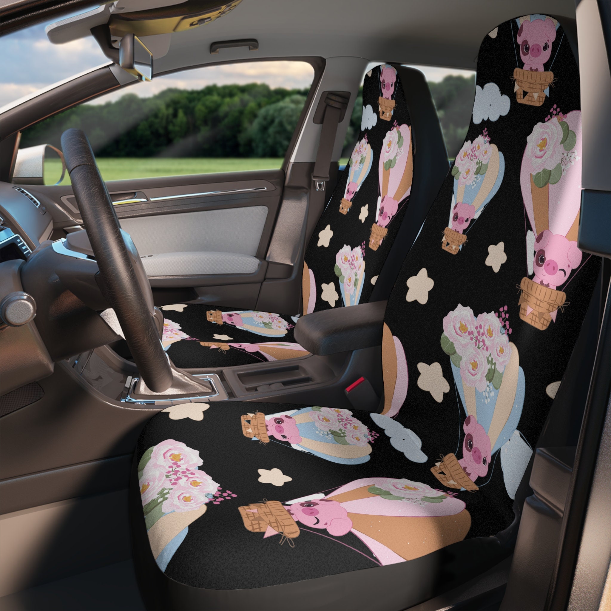 Car Headrest Pillow, Daisy Flower Neck Pillow for Car, Car seat Shoulder  Pads, Car Seat Strap Covers, Seatbelt Covers for Women-Beige Flower- Waist