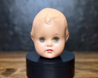 Cabeza de muñeca vintage, fabricación de muñecas, curiosidades y rarezas, cabeza de muñeca de niño