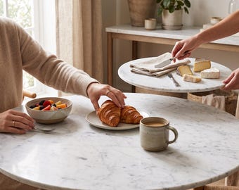 Piano per tavolo rotondo in marmo, disponibile in varie misure: 12, 14, 16, 18, 20, 22 e 24 pollici - Pietra naturale tagliata su misura