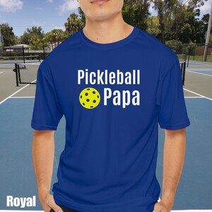 Moisture-Wicking Pickleball Papa T-shirt, Gift for Pickleball players, Pickleball grandparent gift, Sport tee for playing Pickleball