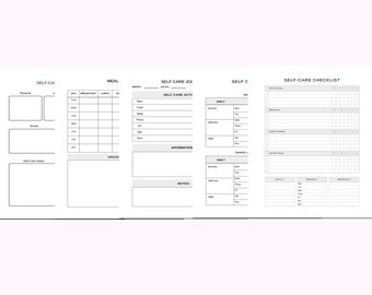 Planificador de autocuidado (PDF imprimible, descarga inmediata)