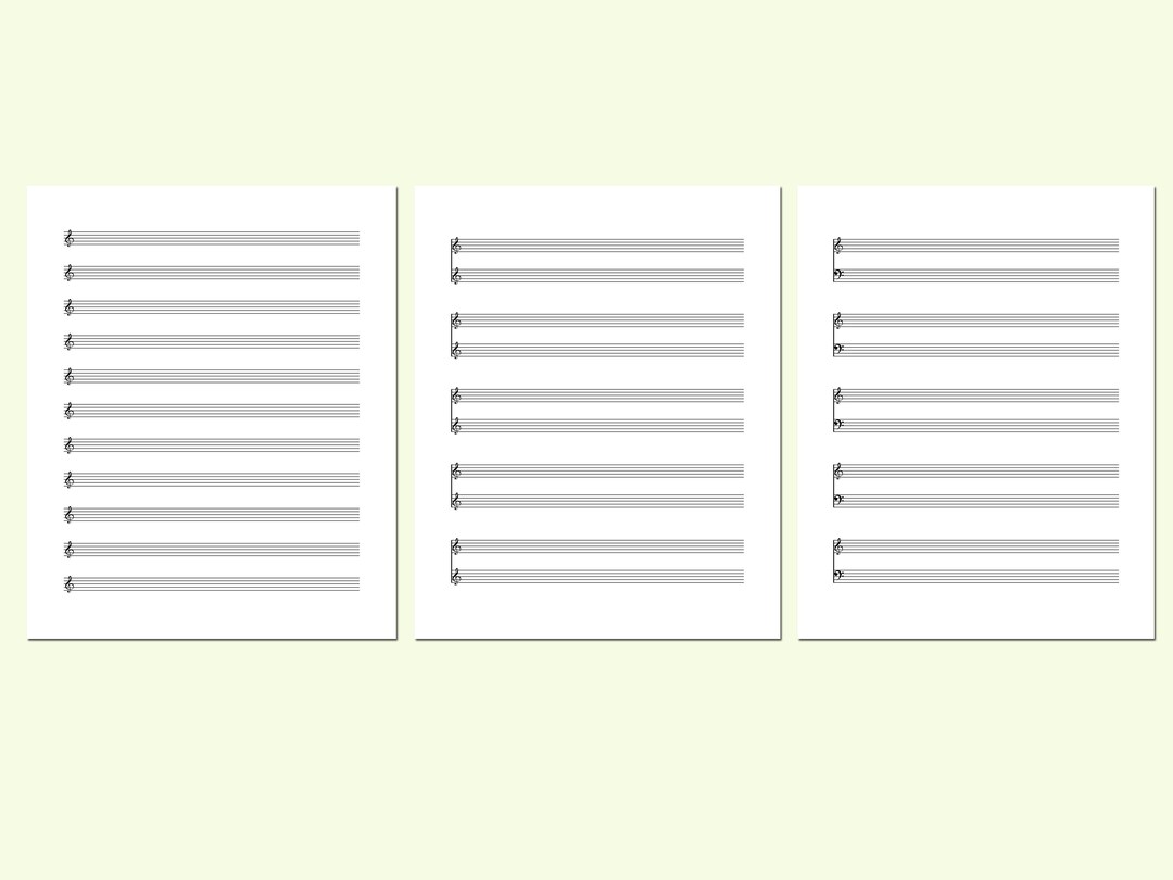 Manuscript Paper, Music Sheet Paper, Instant Download, Printable Planner, Planner Set, Planner ...