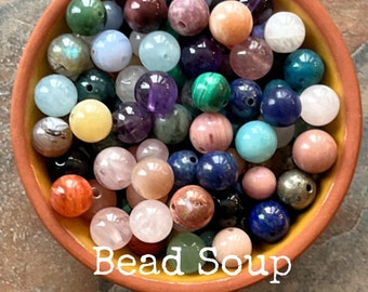 Bead Soup - Gemstone Crystal Beads // 80 Gram Package - 100+ Beads in Every Lot