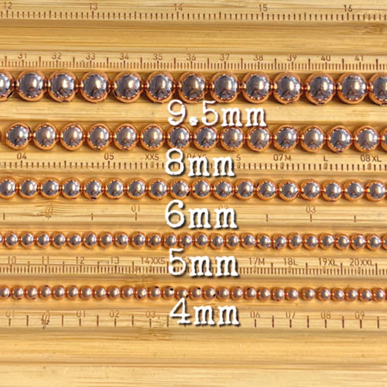 6mm Copper Round Smooth Beads Raw & Untreated Copper Ready to Oxidize, Seal or Patina Jewelry Making and Design image 3