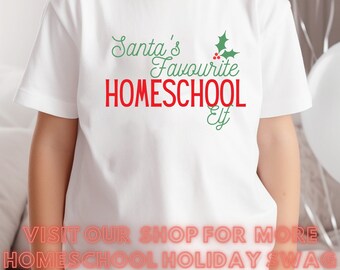 Homeschool kerstcadeau voor Kid Kerst Homeschool T-shirt voor jongen Kerst T-shirt voor Homeschool Organic Cotton Gift Homeschooler