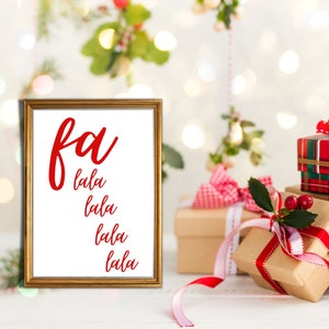 Christmas Wall Art Christmas Printable Fa La La Printable - Etsy
