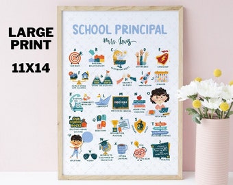 Principal Gift for School Principal End of Year Gift for Principal Office Decor Alphabet Print Elementary Principal Teacher Appreciation