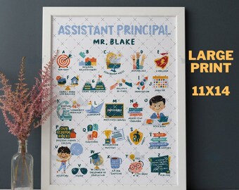 School Administrator Alphabet Print Assistant Principal Gift for Principal Christmas Gift for Dad Elementary Principal Sign Back to School