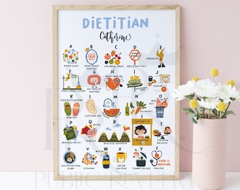 Dietitian Gift Personalized Gift for Her Birthday Gift for Women Registered Dietitian Office Decor for Women Office Dietitian Wall Art Print