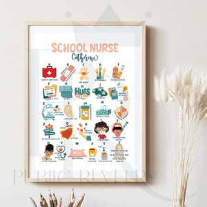Schul Krankenschwester Alphabet Druck Schul Krankenschwester Wand Kunst Schul Krankenschwester Büro Dekor Schul Krankenschwester Geburtstagsgeschenk Schul Krankenschwester Ruhestand Geschenk für Mama
