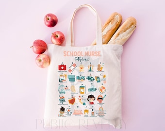 School Nurse Gift Personalized Gift for Her Nurse Tote Bag Aesthetic Nurse Birthday Gift for Women Registered Nurse Canvas Tote Nurse Bag