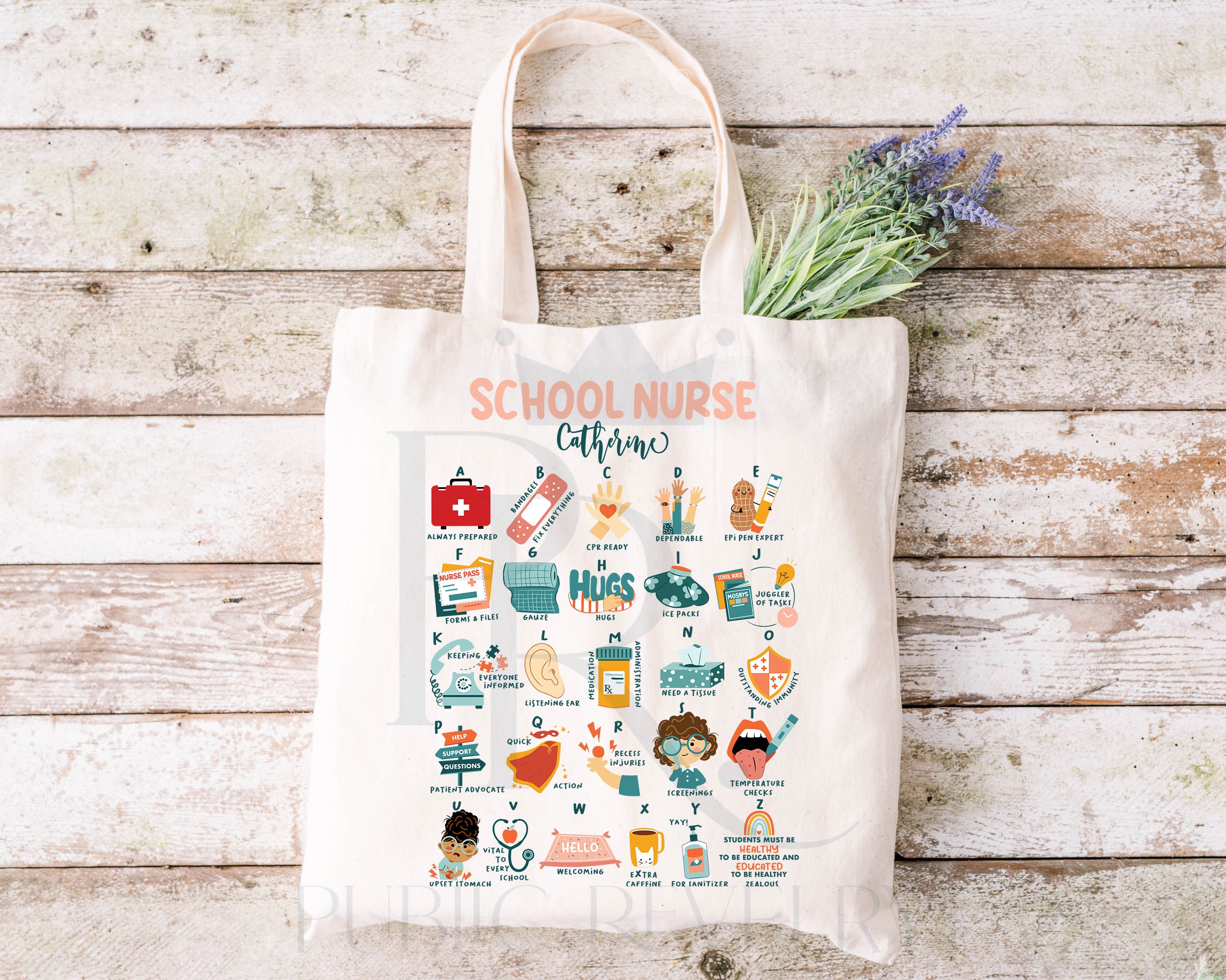 School Nurse End of Year Gift for School Nurse Tote Bag Aesthetic School Nurse Appreciation Farmers Market Tote Teacher Gift Thank you Gift