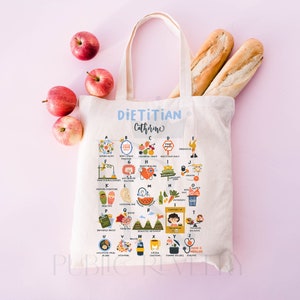 Dietitian Gift Personalized Gift for Her Dietitian Tote Bag Aesthetic Dietitian Birthday Gift for Women Registered Dietitian Office Decor