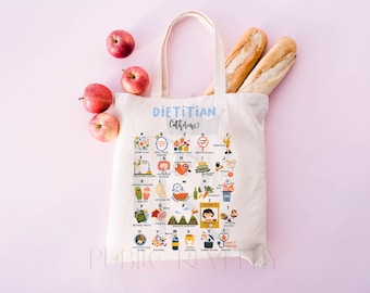 Dietitian Gift Personalized Gift for Her Dietitian Tote Bag Aesthetic Dietitian Birthday Gift for Women Registered Dietitian Office Decor
