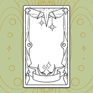 Sterne Design | Druckbare Tarot Karten Vorlage | Leere Tarot-Kartenvorlage | Clow Card inspiriert Vorlage - digitaler Download