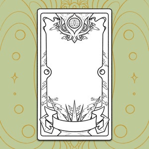 Projeto Escuro | Modelo de cartão de tarô para imprimir | Modelo de cartão de tarô em branco | Modelo inspirado no cartão Clow - download digital