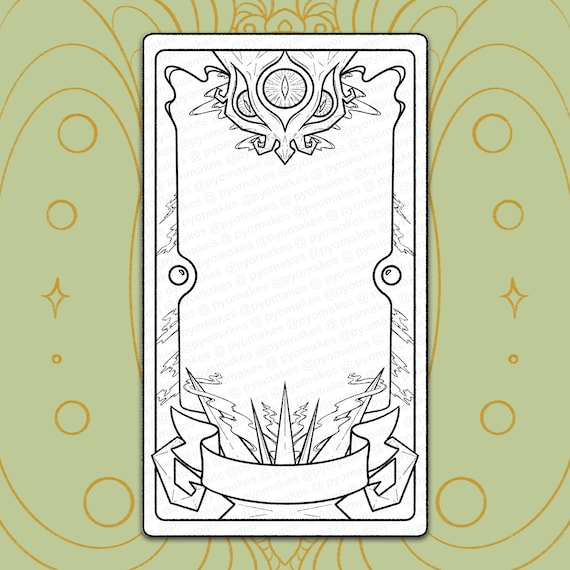 Dark Design Printable Tarot Card Template Blank Tarot Card